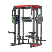 SNODE Máquina Smith Multifuncional de Acero Reforzado con Rack de Potencia y Cable Crossover para Sentadillas y Press de Banca, Entrenador de Fuerza para Gimnasio en Casa