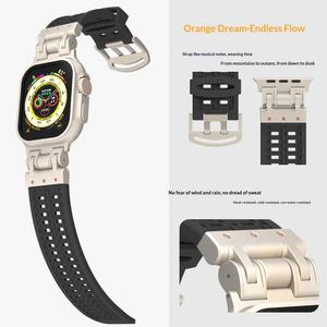 สายนาฬิกาซิลิโคนขายส่งสำหรับ Apple Watch Ultra 49 มม. SE 44 มม. Series 10/11 46 มม. สายนาฬิกาซิลิโคนพร้อมจี้โลหะ - Product Image 4