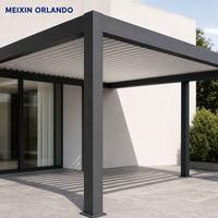 Pergola à lames orientables en verre trempé, design moderne, imperméable, écologique, structure de protection solaire pour patio extérieur et jardin
