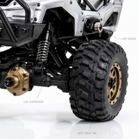 Camion tout-terrain RC 4x4 1:14 en métal moulé sous pression avec effets de fumée et d'eau 2,4 GHz pour enfants