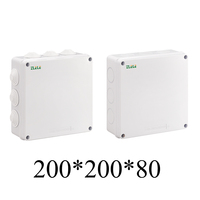 Boîte de jonction de câbles étanche en plastique ABS ZLELE pour extérieur, 200*200*80mm, IP65, avec prise en caoutchouc, boîtier pour instruments électroniques, Chine ZHE