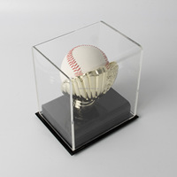 Étui de présentation pour ballon de baseball autographié en plastique, support de ballon de baseball en plastique autoportant argenté