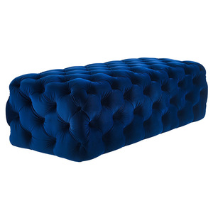 Roosen High Quality Modern American Style Wood Bench Tufted Button Velvet <strong>Queen</strong> Ottoman Sofa <strong>Stool</strong> - Product Image 4