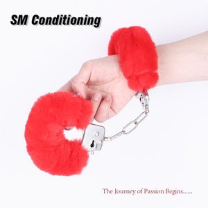 <strong>Fluffy</strong> Metal Handcuffs with 2 Keys Plush Fuzzy Hand <strong>Cuffs</strong> Soft Bondage Restraints Adult Sex Toys for Women Men - Product Image 6