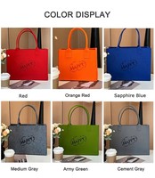 Sac fourre-tout en feutre épais personnalisé avec logo de marque, ouverture supérieure, réutilisable, sac à bandoulière, sac promotionnel décontracté pour femmes, usage quotidien