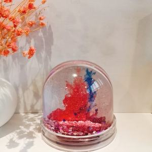 Crystal Art Cair Bingkai Foto Roze Glitter Fotolijst Plastic Water Globe Frame - Product Image 2