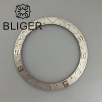 BLIGER Lunette de montre en céramique et aluminium de haute qualité 38mmX30.5mm, numérotée de 1 à 12, compatible avec boîtier de montre 40mm, pièce d'accessoire pour montre automatique homme