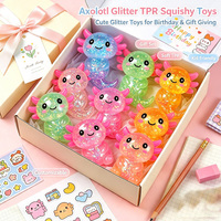Jouet anti-stress en TPR en forme de salamandre à paillettes et sequins, à rebond lent, jouet sensoriel mignon, petit cadeau pour étudiant, vente en gros
