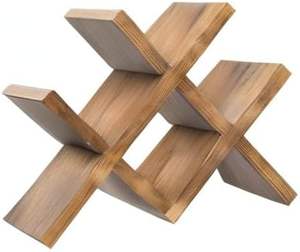 4-Bottle Rustic Brown <strong>Wood</strong> Wine Rack for <strong>Countertop</strong> Brushed Country Rustic Style, Compact Storage for Kitchen, Bar, Dining Room - Product Image 1