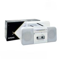 Lecteur de cassettes portable rétro avec double haut-parleur, radio FM vintage Bluetooth pour la maison, les réunions et l'apprentissage