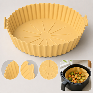 Revêtement en silicone de qualité alimentaire pour friteuse à air, réutilisable, imperméable, résistant à l'huile, avec rebord surélevé pour la cuisson en cuisine - Product Image 1