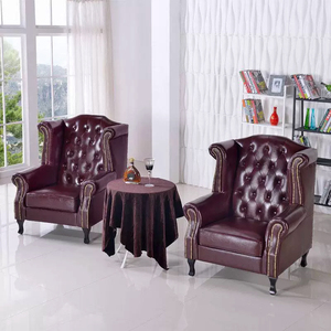 Chaise de salon en cuir synthétique, siège de style américain Antique - Product Image 2