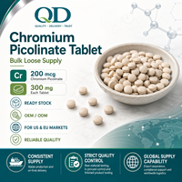 Comprimé de Picolinate de Chrome 200mcg Sans Sucre, Végétalien, Sans OGM, Marque Privée OEM ODM pour le Soutien