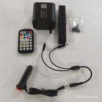 Kit de fibres optiques DC12V 20W à double tête scintillante + moteur de lumière étoile filante 9W 0,75 mm 1100 fibres * 4m + 240 fibres * 4m pour éclairage de voiture