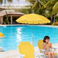 Vente directe usine : Chaise de plage inclinable pour enfants avec parasol, fixation manuelle en alliage à rotation multi-angles
