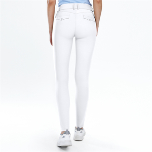 Culotte d'équitation blanche en tissu compressé en nylon pour <span class=keywords><strong>femme</strong></span>, avec poignée au genou, <span class=keywords><strong>pantalon</strong></span> d'équitation de compétition avec poche, en stock - Product Image 2
