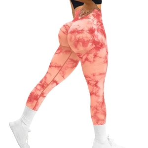 Best-seller transfrontalier : Leggings de yoga tie-dye sans couture à motif <span class=keywords><strong>smiley</strong></span>, taille haute, effet galbant fessier, ultra-extensibles pour l'entraînement - Product Image 3