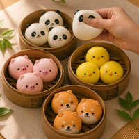 Jouets Squishy Anti-Stress à Rebond Lent, Modèles de Buns et Raviolis Simulés, Jouets à Presser en Forme de Rouleau de Fleur pour Filles et Garçons 14 ans et plus