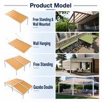 Auvent de terrasse rétractable électrique en PVC avec toit ouvrant, cadre en aluminium, télécommande, imperméable