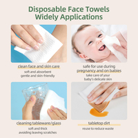 Lingettes sèches en coton doux Lingettes pour le visage Lingettes 50 pièces Serviette jetable pour le visage Non pelucheuse Fibre végétale Vente à chaud Nettoyage du visage