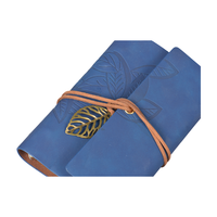 Carnet d'étudiant en stock avec sangle bleue, à feuilles mobiles, motif ajouré, carnet de journal et de graffiti, direct usine