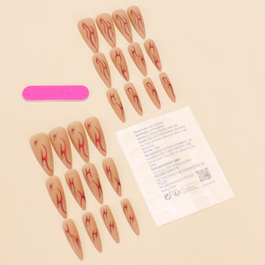 Comercio exterior Venta caliente Uñas usables Consejos más vendidos europeos y americanos Cross-Border Retro Matte Hot Girl Uñas falsas - Product Image 3