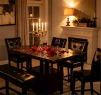 [Stock US] Ensemble de table à manger classique moderne en marbre, 6 pièces, hauteur comptoir, expédition rapide depuis l'entrepôt US, dropshipping acceptable