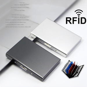 Ví đựng thẻ tín dụng và thẻ tên bằng kim loại nhiều màu, chống RFID, có sẵn trong kho - Product Image 2
