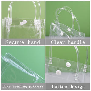 ถุงของขวัญพลาสติกใสแบบมีหูหิ้ว ใช้ซ้ำได้ ถุงหิ้วพลาสติก PVC ใสสำหรับใส่ของช้อปปิ้ง - Product Image 4