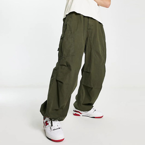 Vestito da Streetwear <span class=keywords><strong>con</strong></span> Logo personalizzato leggero <span class=keywords><strong>con</strong></span> grandi tasche Cargo verde da uomo larghi <span class=keywords><strong>pantaloni</strong></span> Cargo - Product Image 6