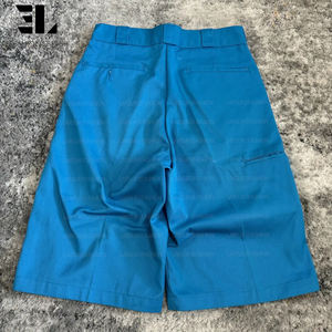 LARSUR Custom Factory Cotton Twill Pleated Shorts Baggy Skate <strong>Skateboard</strong> Cargo Capri <strong>Chino</strong> Jeans Shorts Jorts - Product Image 2