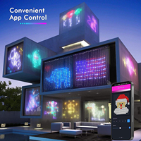 Lumières de rideau intelligentes à pixels RVB programmables pour la maison, l'anniversaire, les fêtes, 2*2M, commande par application, lumières de fée intelligentes pour rideaux