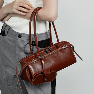 Nouveau Sac à Main Femme 2026 en Cuir Véritable, Modèle Baguette Française, Motif Crocodile, Sans Fermeture Éclair, Brahman - Product Image 4
