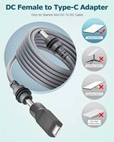 Adaptador de Corriente para Starlink Mini, Cargador PD de 20V 65W 100W, Conector USB Tipo C Hembra a DC Macho 5521