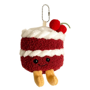 Jouet en peluche en forme de gâteau à dégradé de cerises amusant, pendentif mignon, figurine de gâteau d'anniversaire, poupée, porte-clés, accessoire de sac, pas cher - Product Image 5