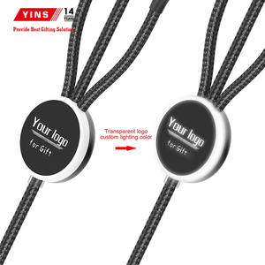 YINSTECH Promotional Gift 3 In 1 <strong>Multi</strong> <strong>Charger</strong> Mobile Phone Charging <strong>USB</strong> Cable With Double Laser Glow LED Light Up Logo - Product Image 2