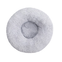 Lits ronds en peluche PV de luxe pour chiens, lavables et doux, et accessoires pour animaux de compagnie avec logo OEM ODM