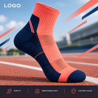 Chaussures de course athlétiques Color Block Corail Marine Performance Respirantes Ajustement Confortable Maille Ventilée Gestion de l'humidité Soutien de la cheville Bout Plat