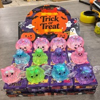 Ensemble de jouets anti-stress en peluche NeeDoh à thème Halloween : chauve-souris, fantôme, citrouille – Doux, mignons, à remontée lente, satisfaits de l'être pressés