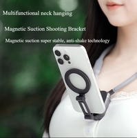 Support de téléphone portable magnétique portable pour le cou, anneau réglable, support mains libres, support portable pour iPhone 14 15 16 17, enregistrement vidéo