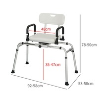 Tabouret de salle de bain et chaise de douche pivotante pour personnes âgées/handicapées/femmes enceintes, réglable en hauteur et mobile gauche-droite
