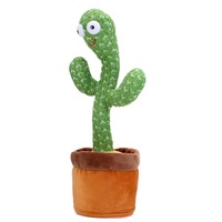 Nouveau Cactus Dansant Populaire sur TikTok, Jouet en Peluche Interactif Chantant et Parlant, Poupée Cactus Amusante qui Bouge et Répète ce que vous dites, Cactus Électrique