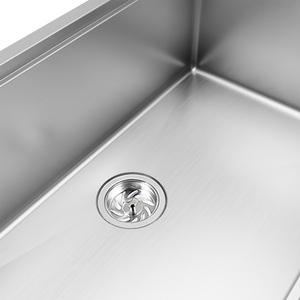 Évier de cuisine artisanal en acier inoxydable 304, style ferme, 33 pouces, cuve unique, façade à tablier, surface brossée, rebord intégré, CUPC - Product Image 3