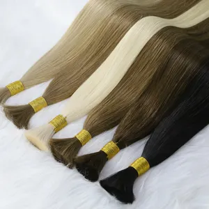 Maagdelijke Remy Human Hair Extensions Originele Fabriek Haar Bulk Extensions Virgin Onverwerkte 100% Natuurlijke Haarbulk Voor Extensions