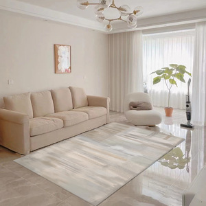 Alfombra de Estilo Nórdico, Rectangular, con Patrón Abstracto, de Fibra de Poliéster, para Uso Doméstico, Sala de Estar, Dormitorio, Moderna, Minimalista, Gris Cristal - Product Image 1