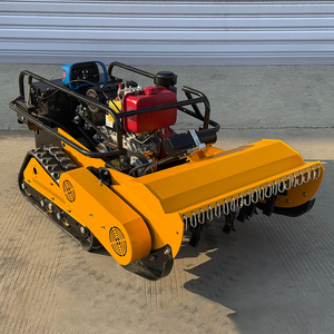 Robot tondeuse à fléaux sur chenilles, motorisé par moteur diesel-essence 18 CV, télécommandé, sans fil, autopropulsé, de qualité industrielle, pour usage agricole - Product Image 4