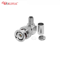 Connecteur BNC mâle à angle droit pour câble coaxial LMR240, fiche à sertir à 90 degrés pour installations murales, vente en gros