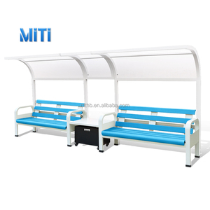 Nouveauté Bancs de tennis modernes Auvent Bancs Métal Plastique <span class=keywords><strong>avec</strong></span> <span class=keywords><strong>dossier</strong></span> Chaises <span class=keywords><strong>Banc</strong></span> d'extérieur personnalisé à baldaquin - Product Image 4