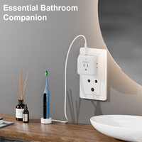 Adaptateur mural PUJIMAX à 3 prises avec prise à 3 broches QC3.0 et convertisseur USB de type C PD pour l'Afrique du Sud et l'Inde