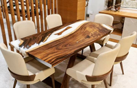 I Well Beauty Protection de l'environnement personnalisé intérieur haute transparence bois de noyer thé océan résine époxy rivière Table à manger